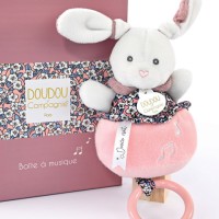 Peluche musicale LAPIN ROSE - BOH'AIME -